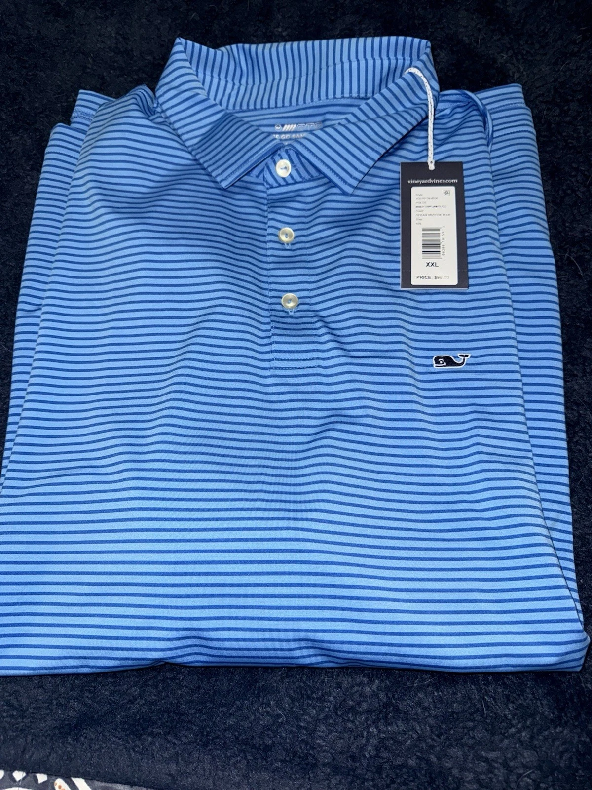 Vineyard Vines Golf Bradley Stripe Sankaty Polo Shirt XXL Ocean Blue Tide Blue
Opens in a new window