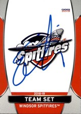 Trevor Letowski Signed 2018 Choice OHL Windsor Spitfires Team Issued Logo Card
