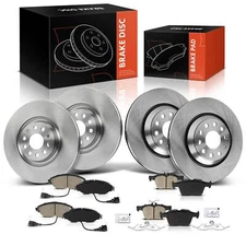 12x Front & Rear Disc Rotors & Ceramic Brake Pad for Audi S3 2015-2020 VW Arteon