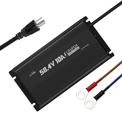 LiTime 58.4V 10A Smart Charger for 48V 51.2V GolfCart Lithium LiFePO4 Battery