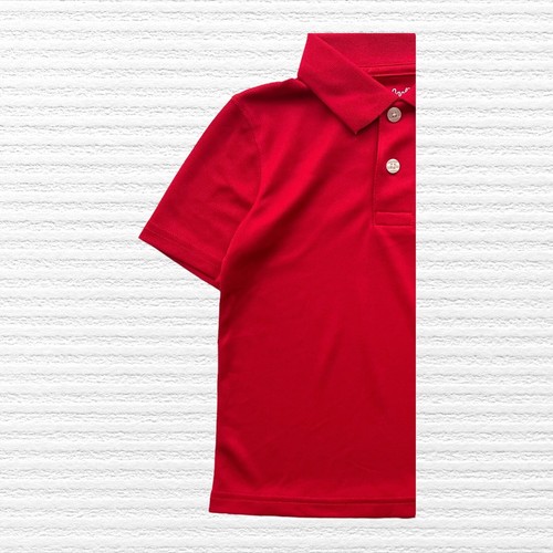 New Cat & Jack Boys Girls Performance Polo Shirt Red Short Sleeve Sz XS (4-5) - Picture 5 of 11