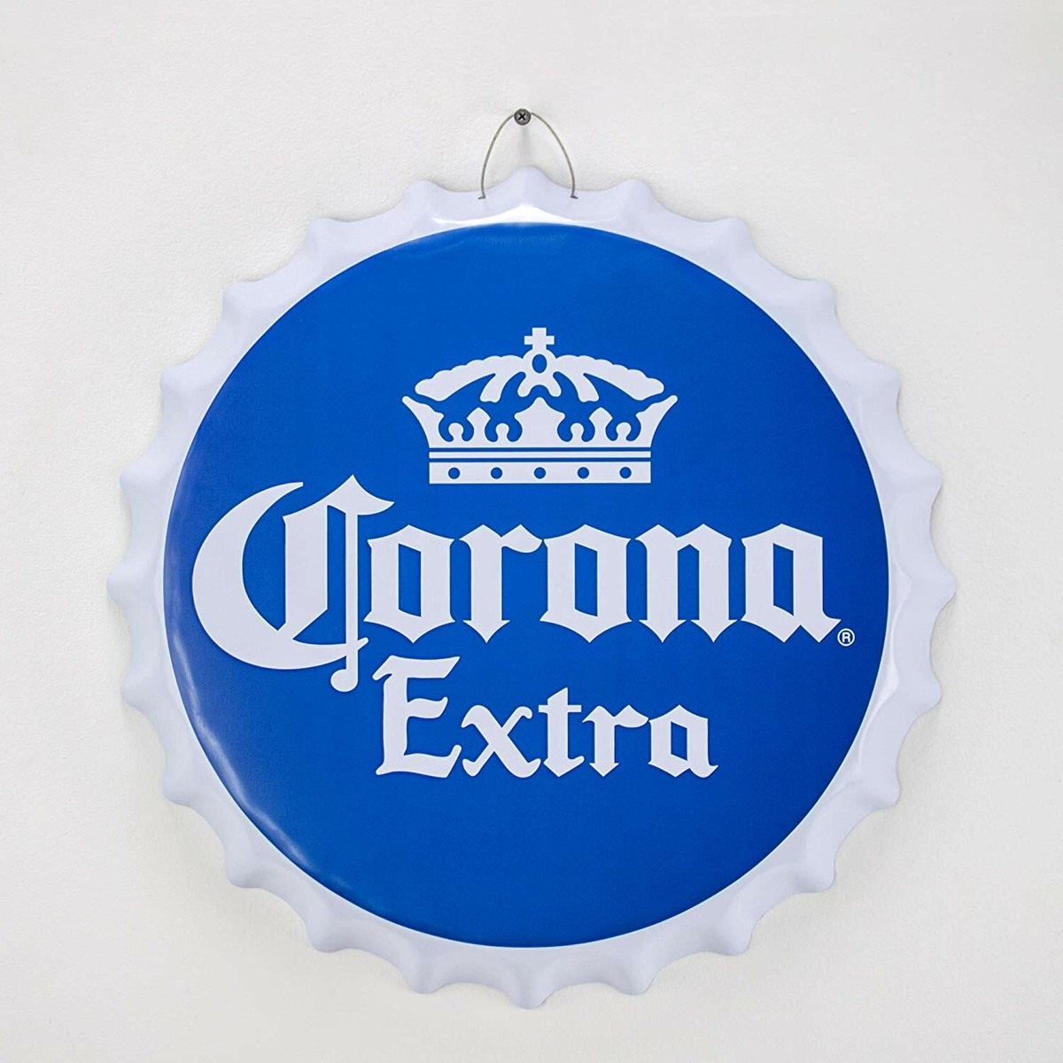 Corona Extra Beer Crown Logo Bottle Cap Shaped Metal Sign Game