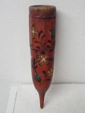 Antiker Kumpf Wetzstein Köcher Wetzsteinbehälter aus Holz mit Originalbemalung