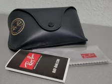 Ray Ban OVERSIZE black sunglasses BELT-LOOP  CASE+ BOOKLET+CLEANING CLOTH