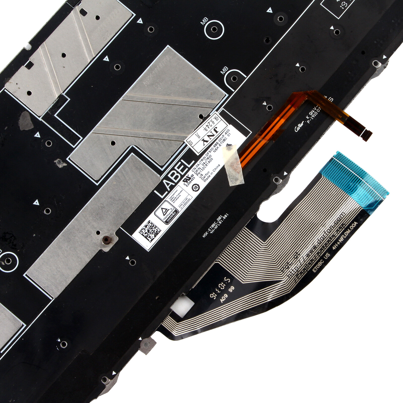 Genuine US Keyboard with Backlight For Dell XPS 13 7390 9310 2-in-1 4J7RW 04J7RW