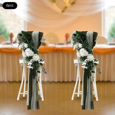Wedding Chair Back Flowers Artificial Prevent Fading Wedding Chair Decorations