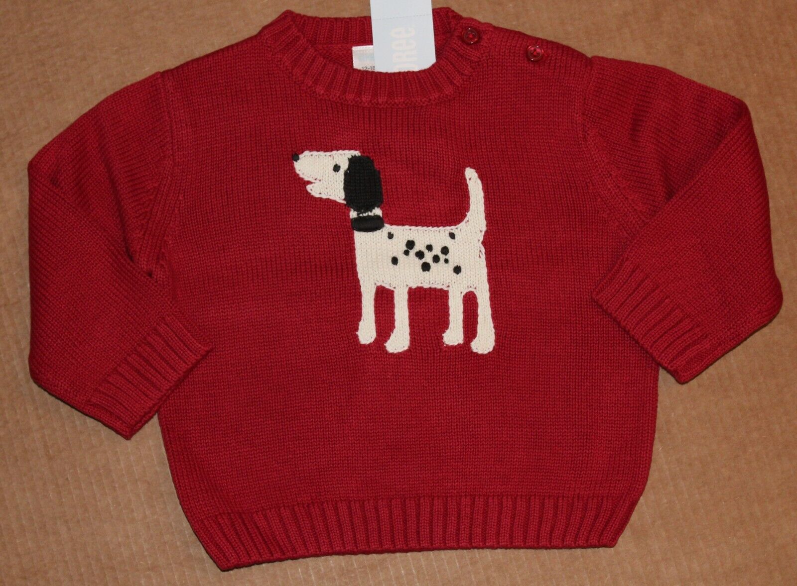 12 18 NWT Gymboree HOLIDAY PICTURES Red Dalmatian SWEATER Boys