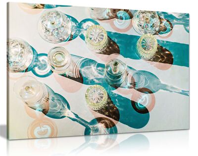 Licht & Schatten Trinkgläser gerahmtes Leinwandbild Wandbild Wohndeko