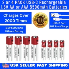 🔋 AA + AAA USBC RECHARGEABLE Battery 5500mAh - Fast Charge long lasting🔋