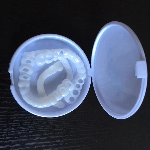 Snap On Upper&Bottom Set False Teeth Dental Veneers Denture Tooth Cover Silicone - Bild 8 von 14