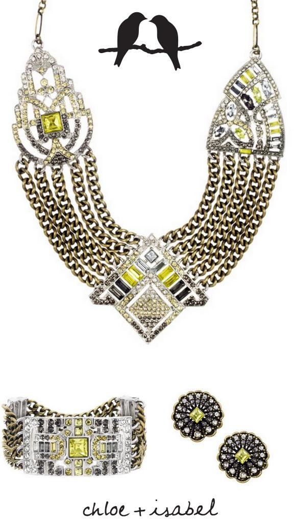 Chloe and Isabel Art Deco Chain Swag Statement Necklace N118G New  Retired