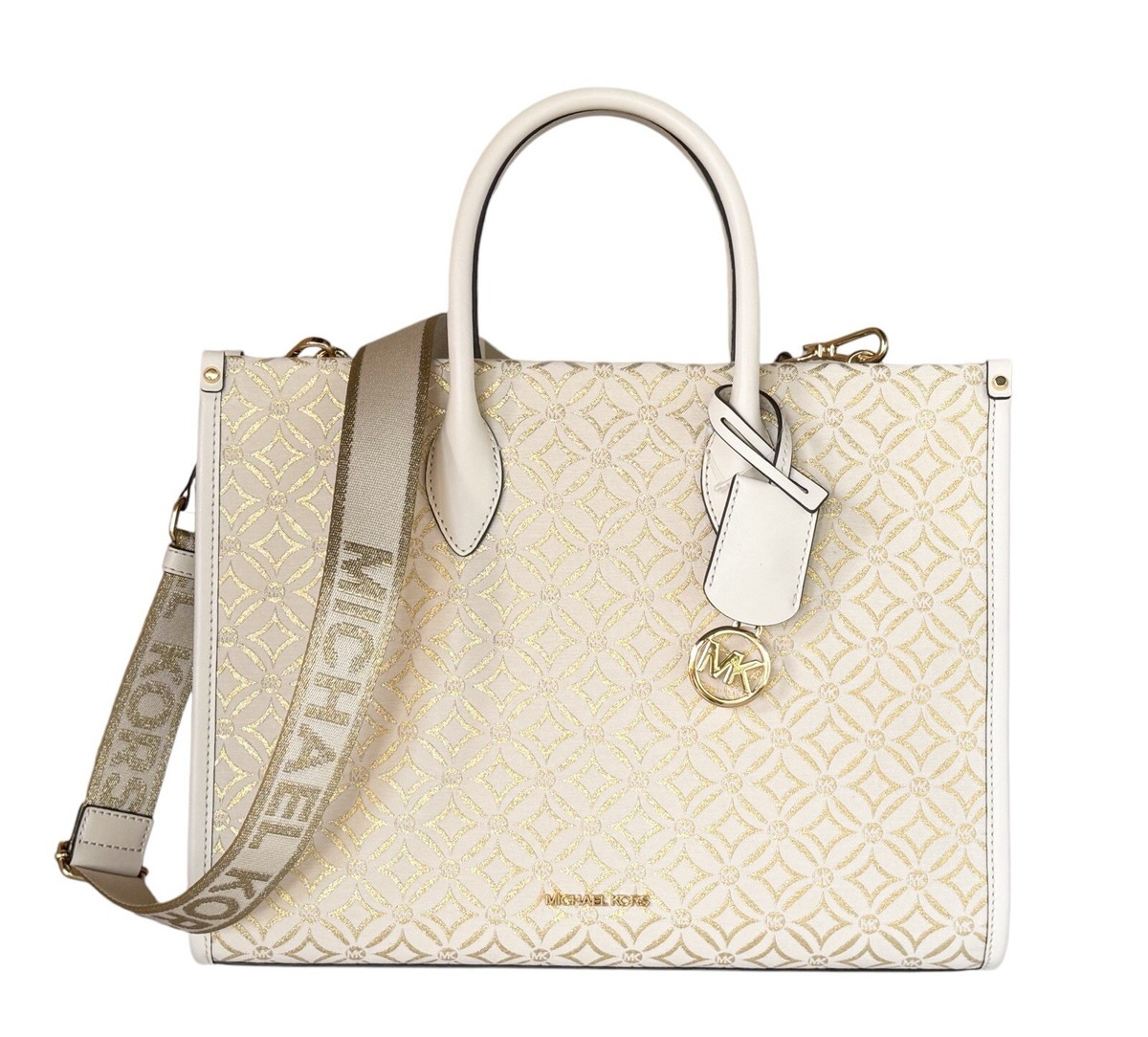 MICHAEL KORS MIRELLA MD TOTE SATCHEL SHOULDER BAG GRAPHIC LOGO MK