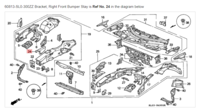 Honda Acura GENUINE OEM NSX Bracket Right Front Bumper Stay 60813