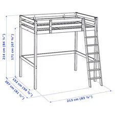 Ikea -STORA Hochbett 140x200, weiß, inklusieve Matzratze