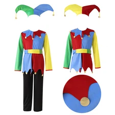 Unisex Kids Boys Clown Costume Set Outfit Halloween Costume Outfit Performance