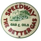 Vintage Speedway Gasoline Sign - Porcelain the Better Gas Advertising Sign