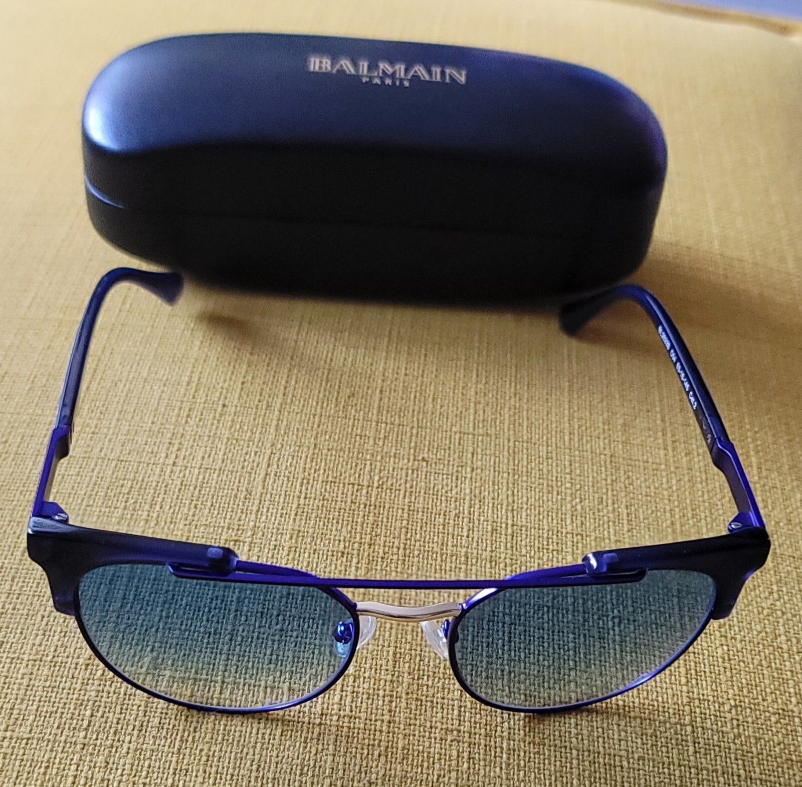 NEW Balmain Blue Gradient 53mm Metal Sunglasses with Case BL2533B C04 53-18-145