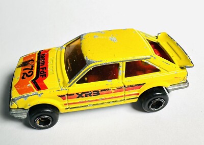 Majorette #212 Ford Escort XR3 Yellow 1:52 Scale 1980's Diecast