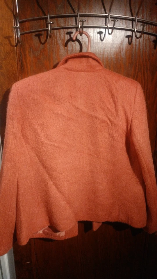 Blazer vintage Josephine Chaus mohair mezcla de lana rosa coral talla 12 petite Foto 3 de 3