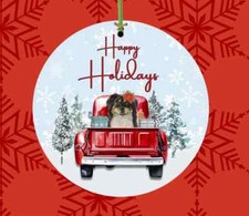 Border Collie Hippy Hound Studios Happy Holidays Ornament