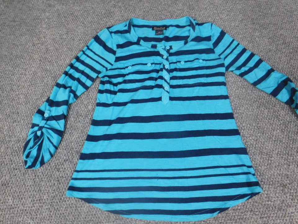 Top Lucky Brand XS Extra Pequeño Azul Rayas Mujer Clásico Modal Foto 3 de 4