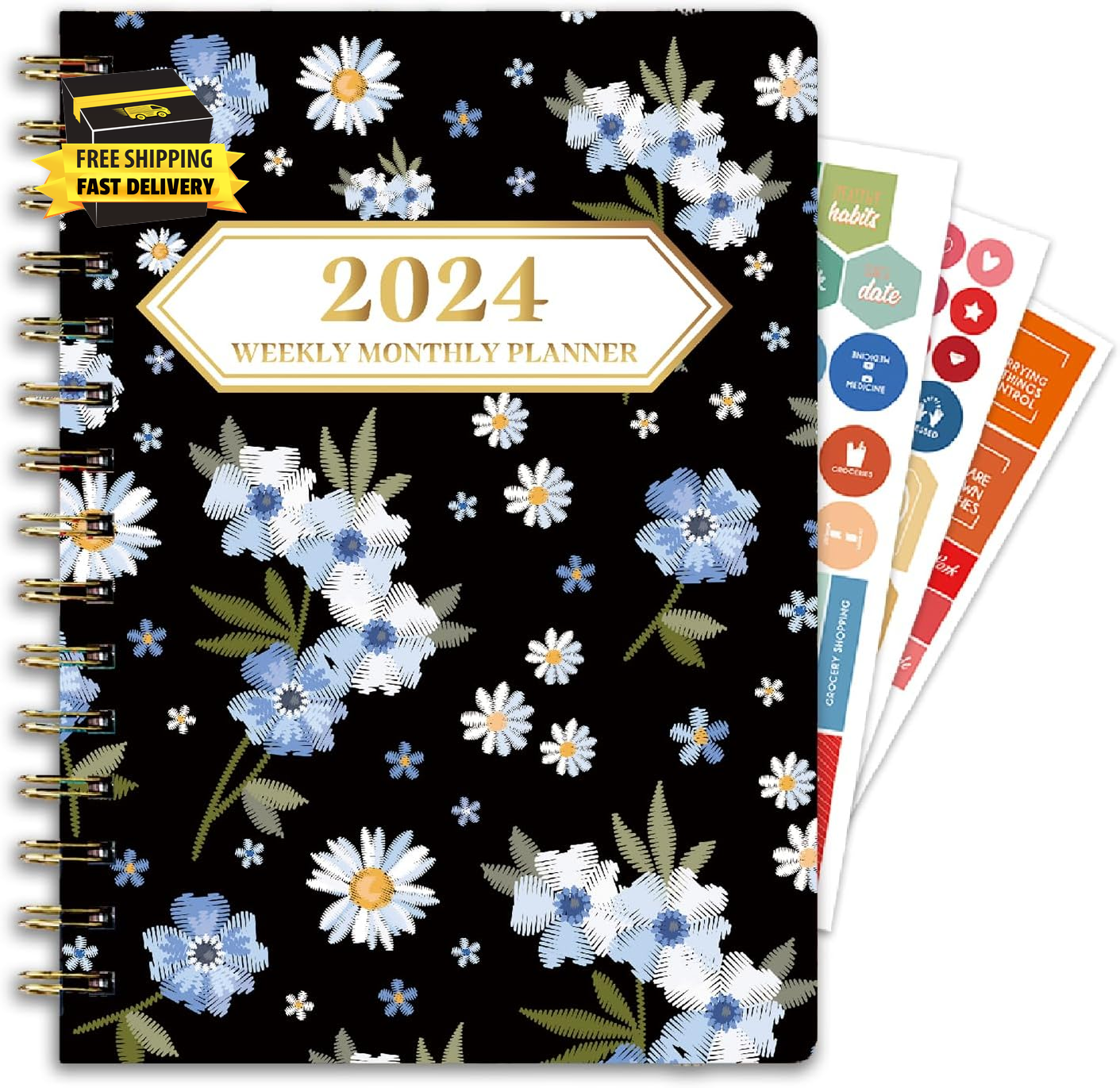 2024 Planner, 12-Month Weekly Monthly Planner from JAN.2024 to DEC.2024, 8.4