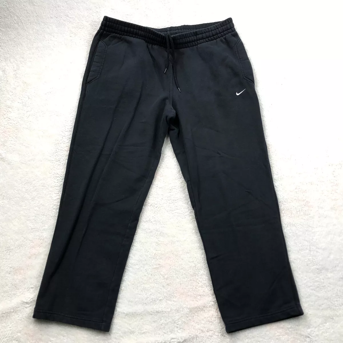 Nike Sweatpants Women Large Black White Joggers Warm Ups Ladies Plain Basic  CA10