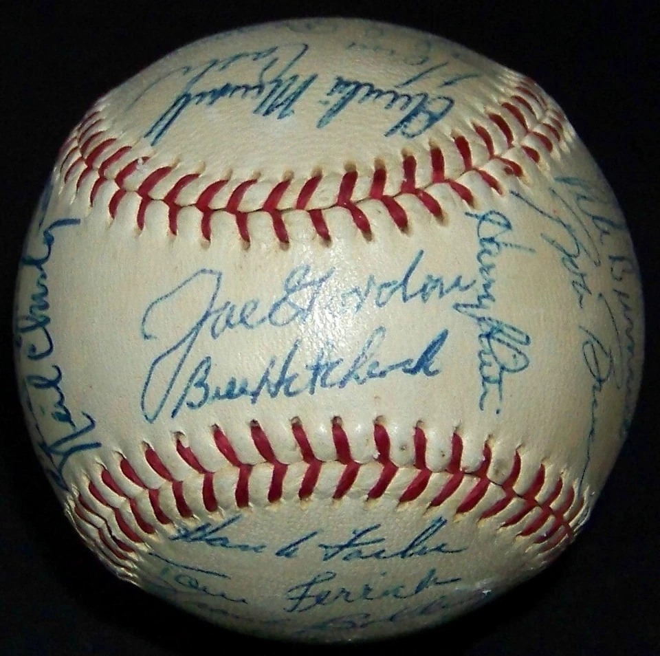 SIMPLY AMAZING! 1960 Tigers Al Kaline Joe Gordon Team Signed Baseball JSA LOA! - Image 2 of 4