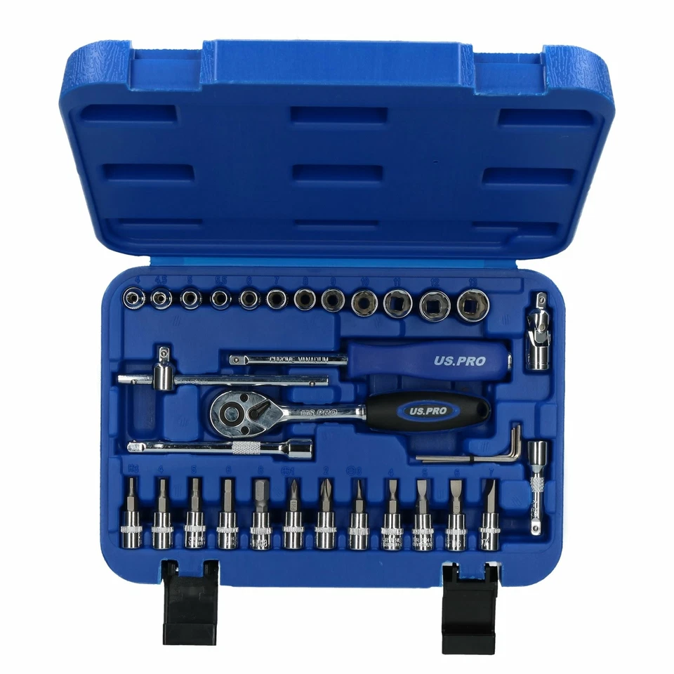 Juego de zócalos y accesorios métricos Superlock 1/4" Drive 4 - 13 mm 33 piez... - Imagen 2 de 3