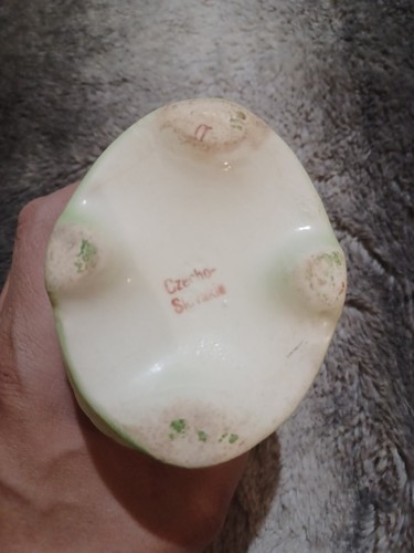 Antique Czechoslovakia Czech Porcelain Creamer Poppy's Flowers Gold Trim Pink - Picture 5 of 6