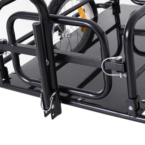 Carro remolque de carga plegable para bicicletas con enganche de poste de asiento - negro hasta 88 libras - Imagen 7 de 12