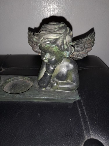 Portacandele vintage in resina cherubino Avon - Foto 2 di 7