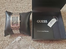 Guess Steel G96060G Black Dial Quartz Vintage Men's Watch with Case Stainless