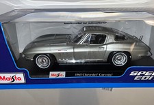 Maisto Special Edition 1:18 Scale 1965 Chevrolet Corvette Diecast | Silver New!