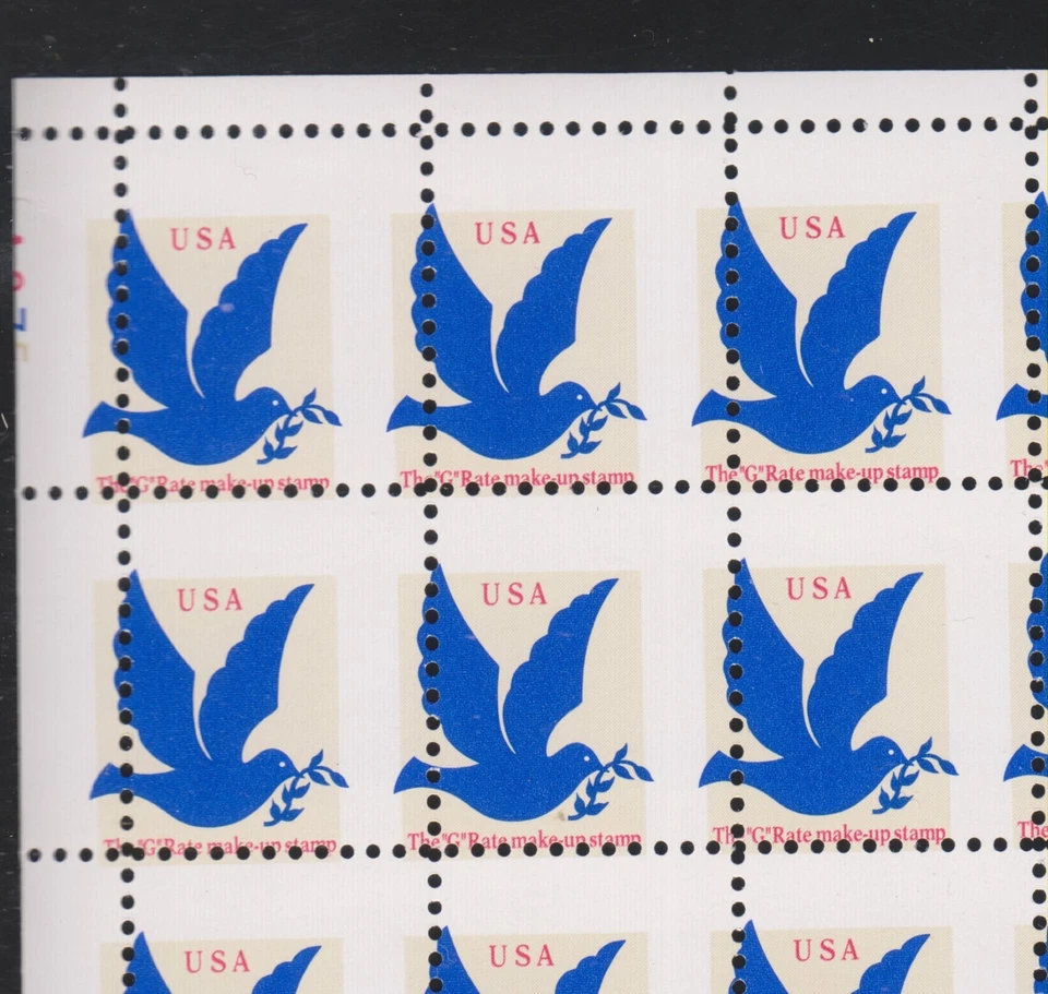 3c "G" Make Up Rate NH Sheet of 100 EFO Misperforated Horizontally & Vertically - Image 3 of 3