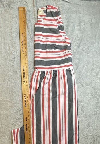 Maeve Anthropologie Jumpsuit XL Striped Wide Leg Sleeveless Red White Blue - Picture 9 of 16