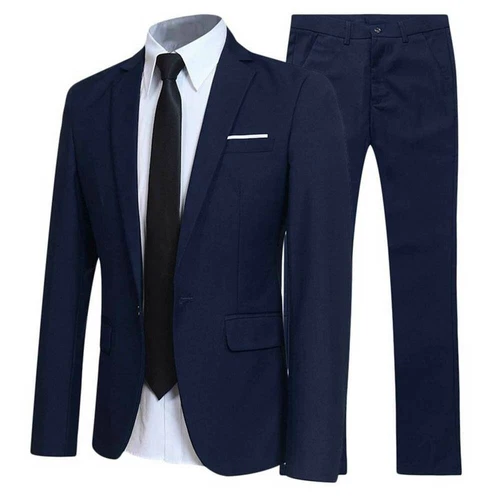 Herren Anzug 2Tlg Slim Fit Anzüge Business Büro Party Herrenanzug Sakko Hose2024