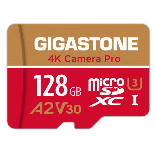 Gigastone 128GB Micro SD Card, GoPro SD Card, 4K UHD Video Recording, A2 V30