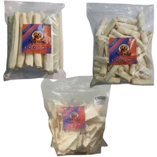 Premium Rawhide Economy: 1 x 20PK 9-10" Rolls +1 x 50PK 5-6" Rolls+1 x 5lb Chips