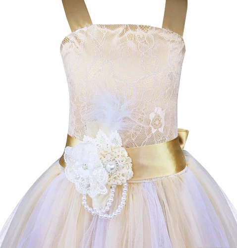 Flower Girl Dress Pageant Wedding Bridesmaid Formal Kids Party Princess Dresses - Picture 81 of 83