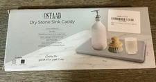 Dry Stone Sink Caddy Drying Rack OSTAAD Light Gray Kitchen/Bath