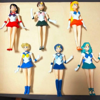 Set of 6 Vintage 1993 Sailor Moon Figure Mercury Mars Jupiter Japan J10866