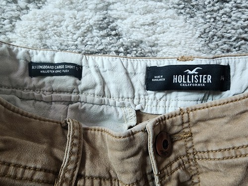 Hollister Mens Size 34 Cali Longboard Short Epic Flex Khaki Tan Shorts Cargo 12" - Picture 4 of 6