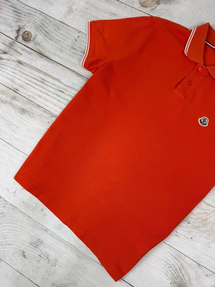 Moncler Maglia Polo Manica Corta Shirt Men SZ M orange | eBay