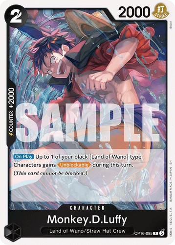 Monkey D Luffy One Piece card game ROUND 1 Promo OP16-095 Japanese