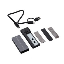 Black Mobile SSD Enclosure Adapter Case 2 In 1 Design M.2 NVMe SSD USB Hub