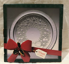 American Glass WREATH 13" Embossed Glass Serving TRAY #3246 - MADE IN USA