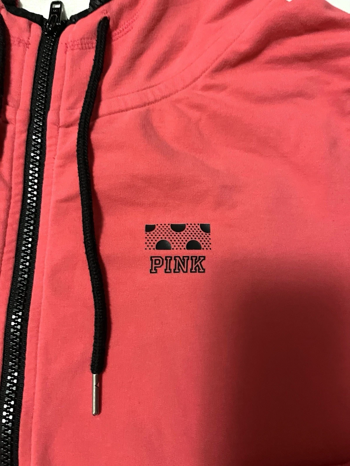UNDERCOVER Victorias Secret rosa felpa con cappuccio grande rosa giacca full zip leggera