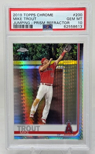 2019 Topps Chrome Prism Refractor MIKE TROUT CARD PSA 10 GEM MINT