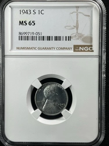 1943-S 1C  Lincoln Wheat One Cent NGC MS65   8699719-051